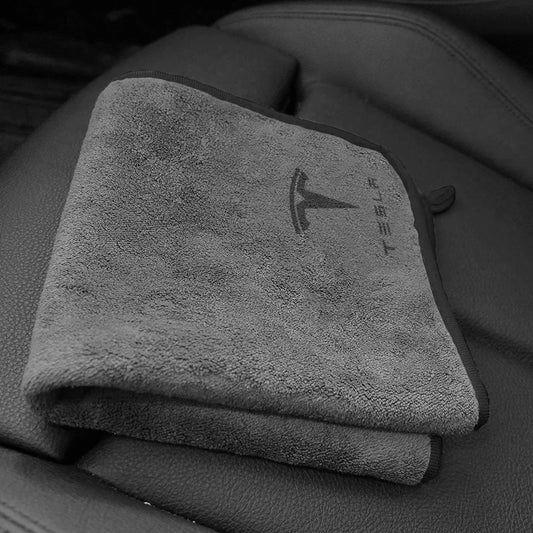 Car Logo Badge Microfiber Wash Towel Cotton Soft Cleaning Rag Drying Cloth For Tesla Model 3 Mode S X Model Y Emblem Accessories