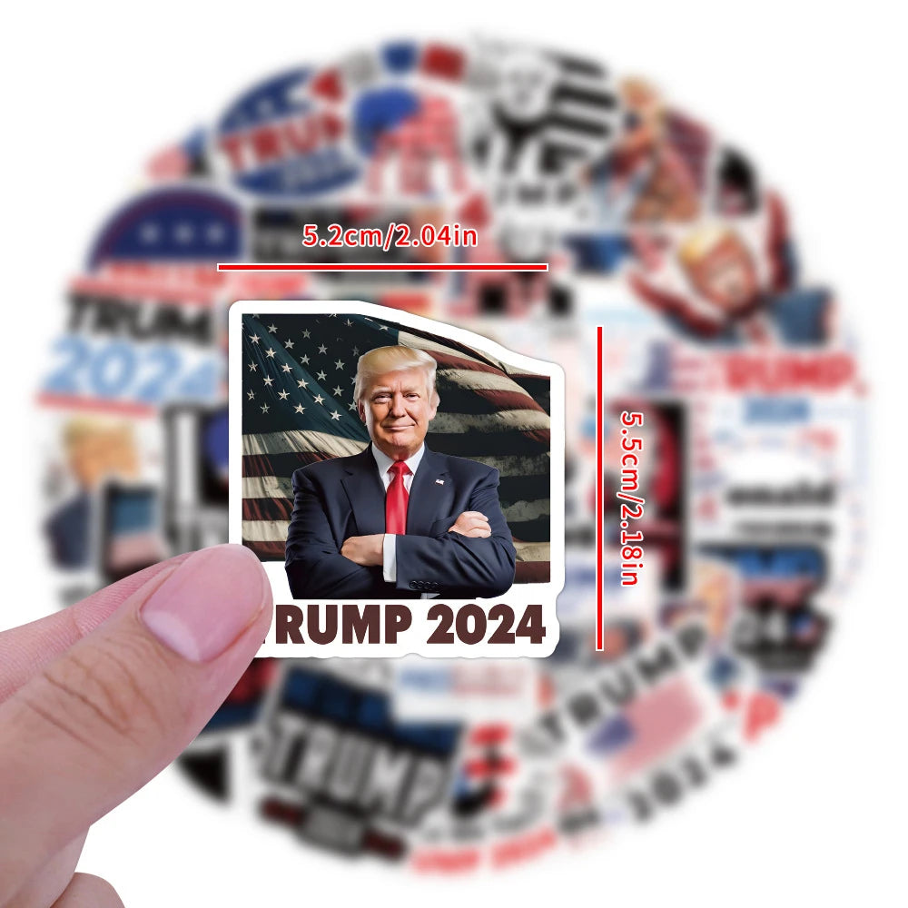 10/30/50/120pcs Funny Trump 2024 Stickers Stickers Cool Graffiti Sticker Phone Laptop Notebook Cartoon Waterproof DIY Decals Toy