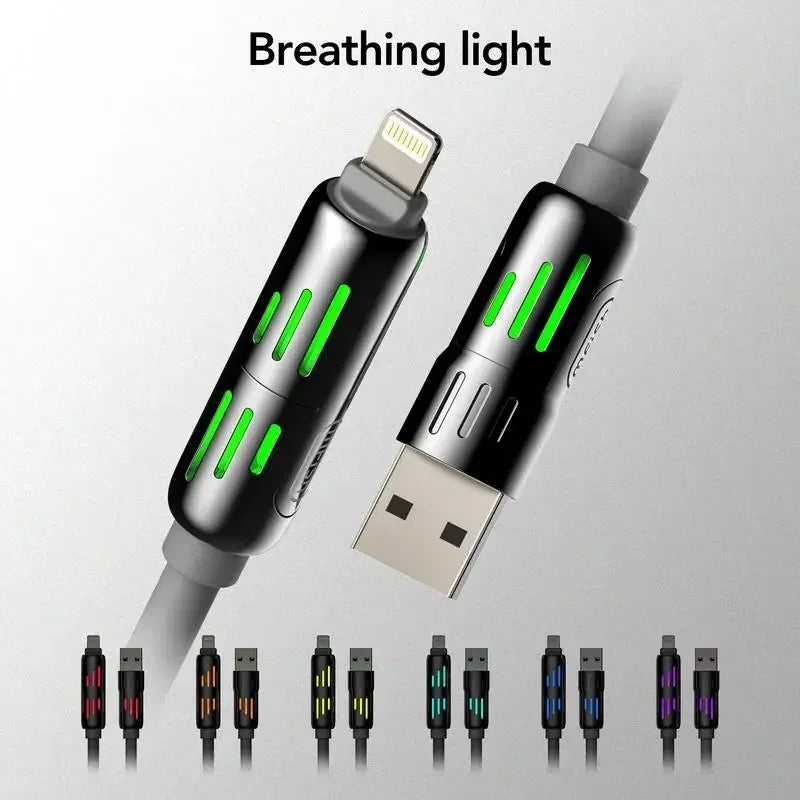Type C,USB,lightning-Max 240W Fast Charging for iPhone 16/15, iPad and Data Sync MFISH 4-in-1 Multi-Function USB Charging Cable