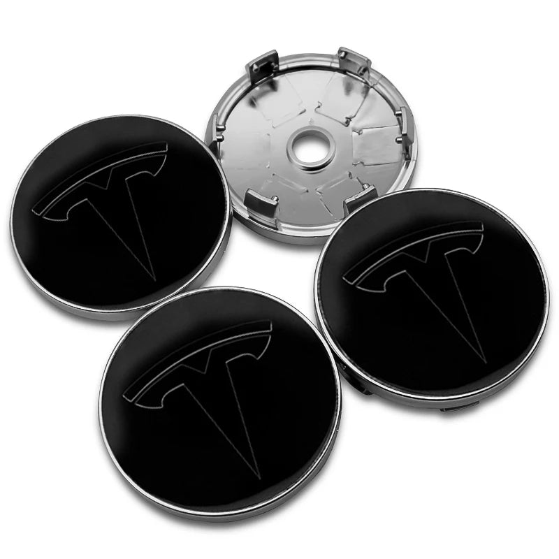 4Pcs 56mm+60mm Car Wheel Center Hub Caps Stickers Auto Rim Cover Accessories For Tesla Model 3 Model S X Model Y Roadster SpaceX
