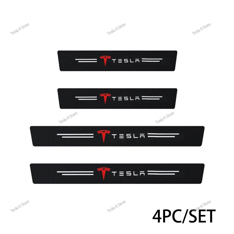 4/5/8/9 pieces front and rear door sill anti-scratch protective covers anti-kick pedal protection strips for Tesla Model 3/Y