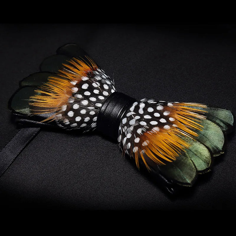 JEMYGINS New Design Men's Wedding Bow Tie Fashion Handmade Feather BowTie Gift for Birthday Party Men Bow Tie Suit Accessories