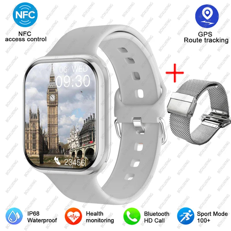 2024 New Smart Watch Women Ultra Series 8 GPS NFC Smartwatch Men BT Call Waterproof Wireless Charging 2.05 inch Screen Watch 9