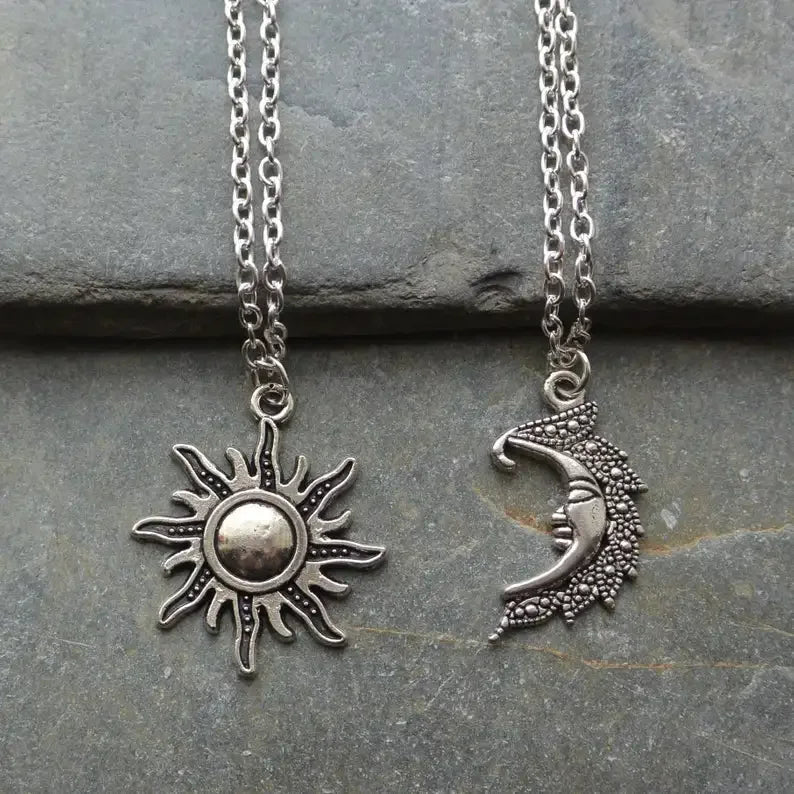 New Silver Color Star Necklaces Chain Pair of Celestial Best Friends Celestial Gift for Friend Long Necklaces Pendants Men Women