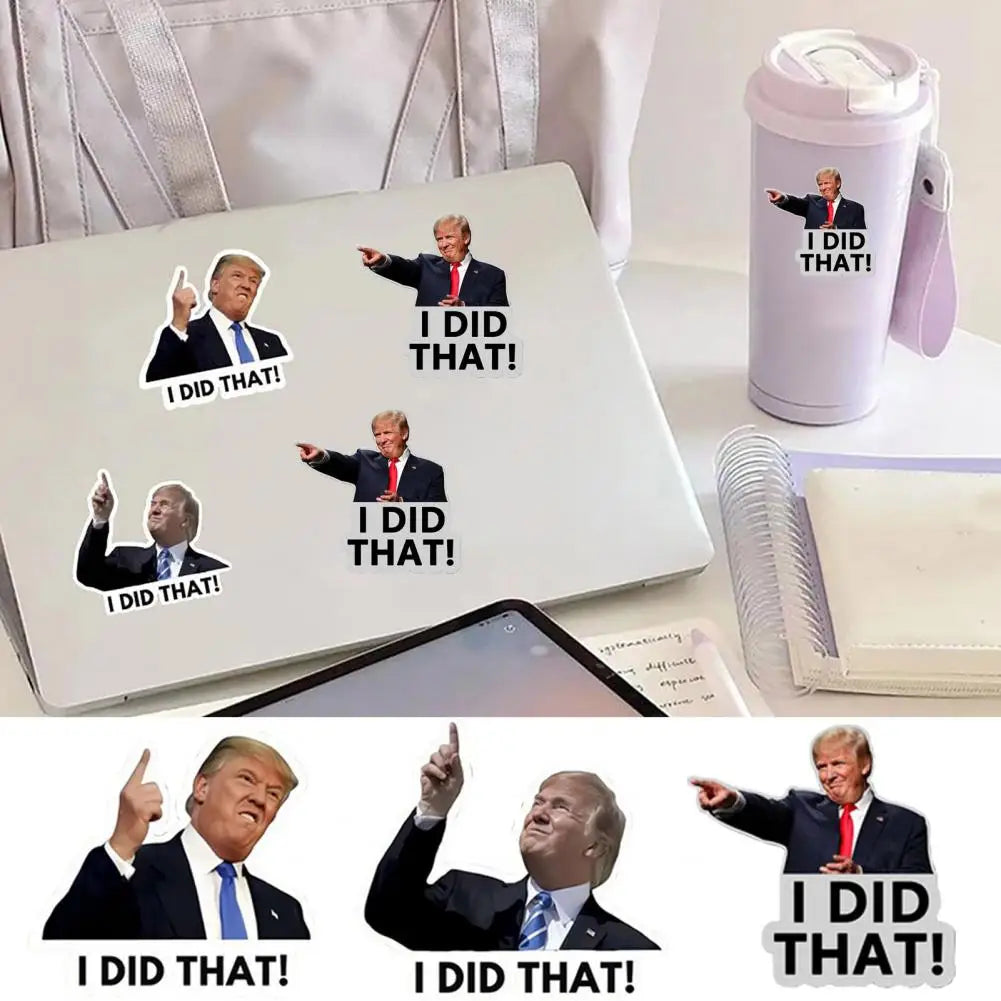 100Pcs 5cm Trump I Did That Stickers Decorative Cars Windows Trucks Bumpers Self-Adhesive Decals For Phone Laptop Car Toy Decor