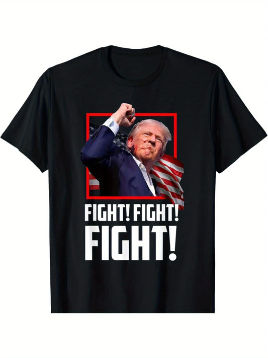 Donald Trump Fight Fighting Fighters Supporters Americans Unisex T-Shirt Hip Hop Tops Tees Women Tops Rapper Camisetas Unisex