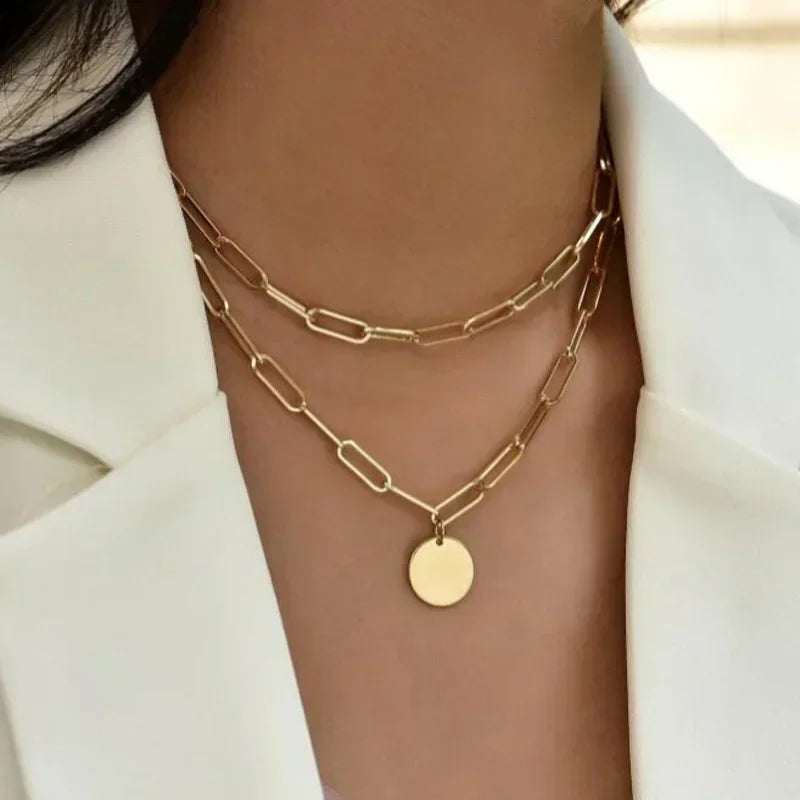 925 Sterling Silver Three-Layer Round Necklace for Women Simple Snake Chain Charm Ball Chain Party Gift Women's ExquisiteJewelry