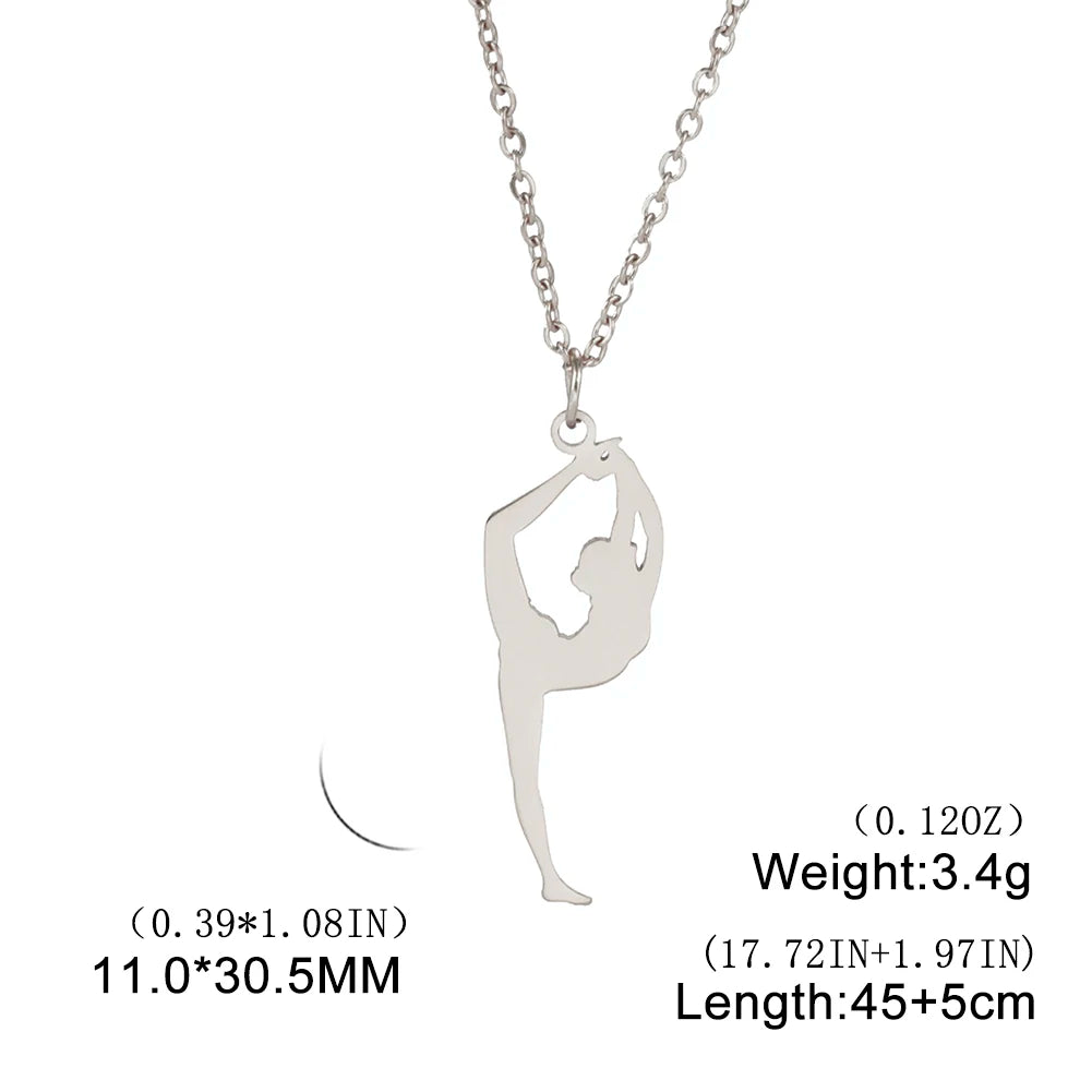 Rhythmic Gymnastics Necklace Women Trend 2025 Gymnast Stainless Steel Jewelry BFF Dancer Girl Sport Accessories Mother Day
