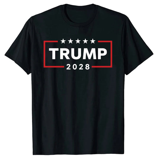 Donald Trump 2028 President American Flag Pro Trump Vintage T-Shirt Make America Great Tee Summer Men's Fashion Outfit