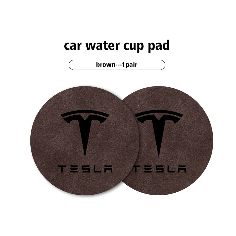 Universal 2pcs Car Cup Pad 7cm Anti-Slip Coaster Bottle Holder For Tesla Model 3 Y S X Roadster Bonina Coil