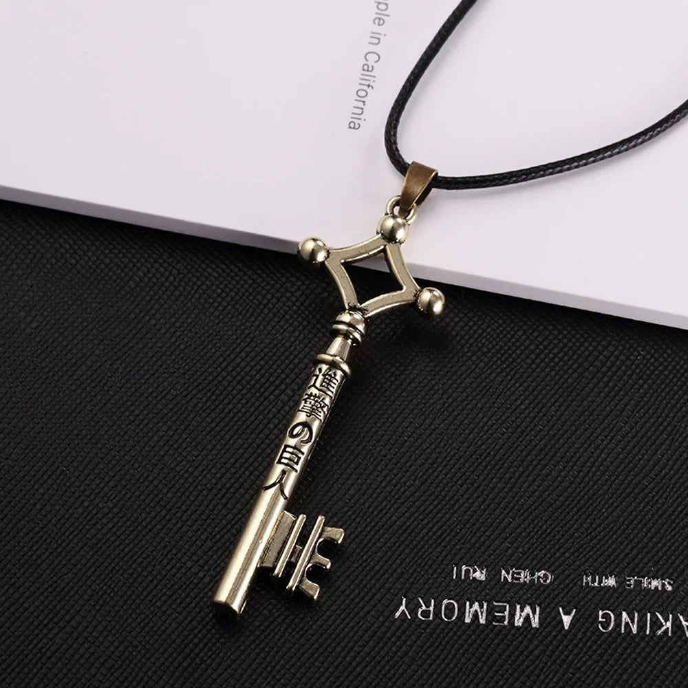 SUMENG 2024 Attack On Titan Necklace Eren Key Shingeki No Kyojin Pendant Fashion Vintage Retro Anime Jewelry For Men Cosplay