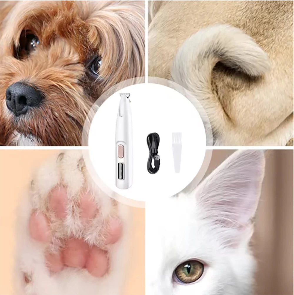 Dog Paw Clippers with LED Light LCD Display 18mm Wide Safe Blade Fully Waterproof Pet Grooming Trimmer for Dogs Cats Small Anima