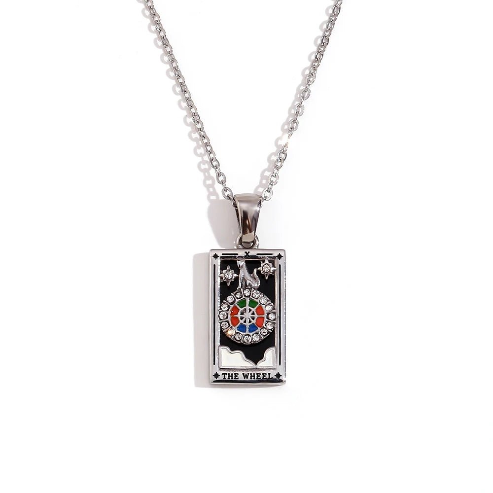 E.B.belle Original New Tarot Queen Lover Magician Moon Necklace Tarnish Free Stainless Steel Jewelry 18K Gold Plated Decoration