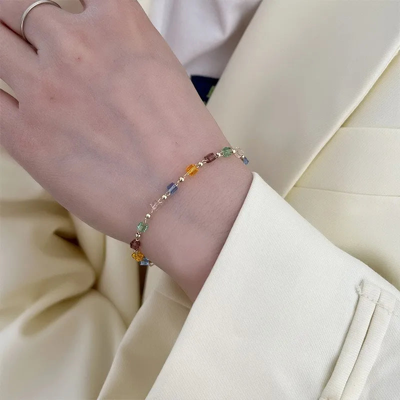 Fashion Emerald Inlaid Rhinestone Choker Necklace for Women Girls Delicate Gold Color Clavicle Chain Necklace Jewelry Gift