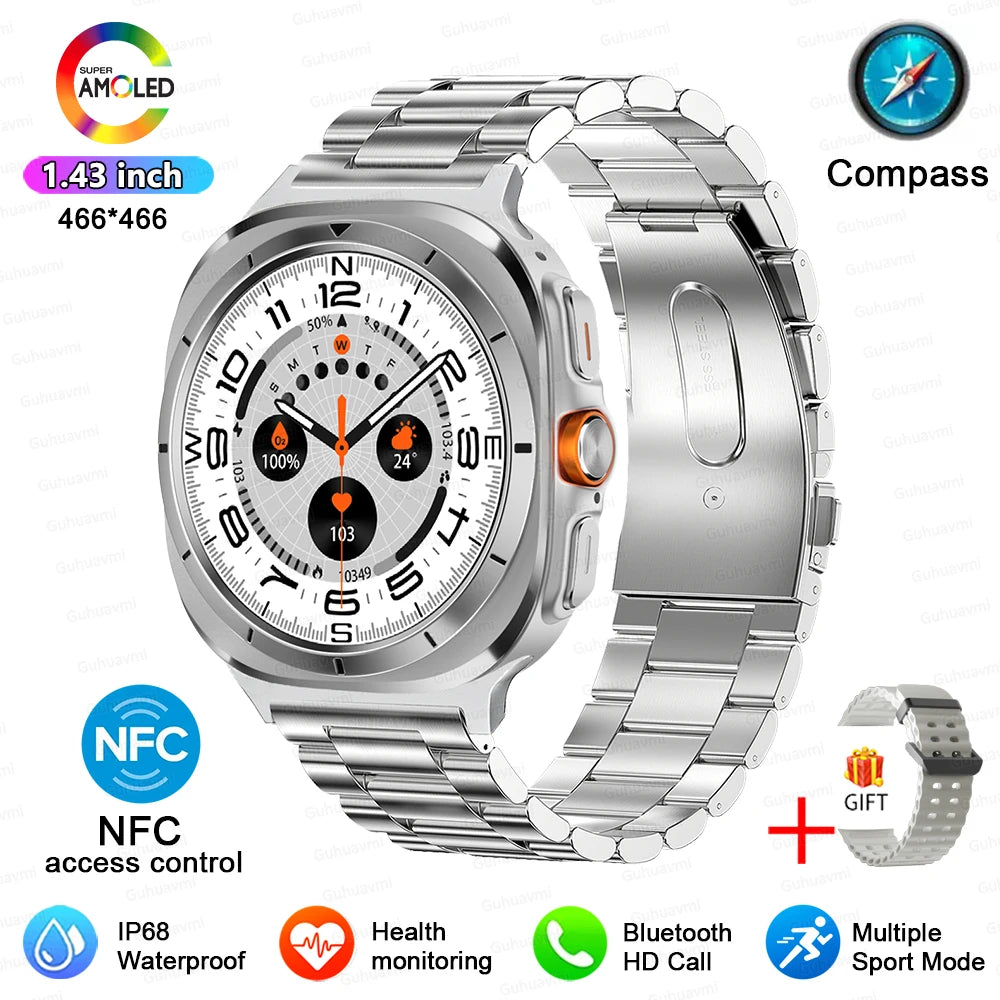 New For Samsung Galaxy Watch 7 Ultra Smart Watch Men women Custom Dial HD AMOLED Voice Call NFC GPS Sport Fitness Watches 2024