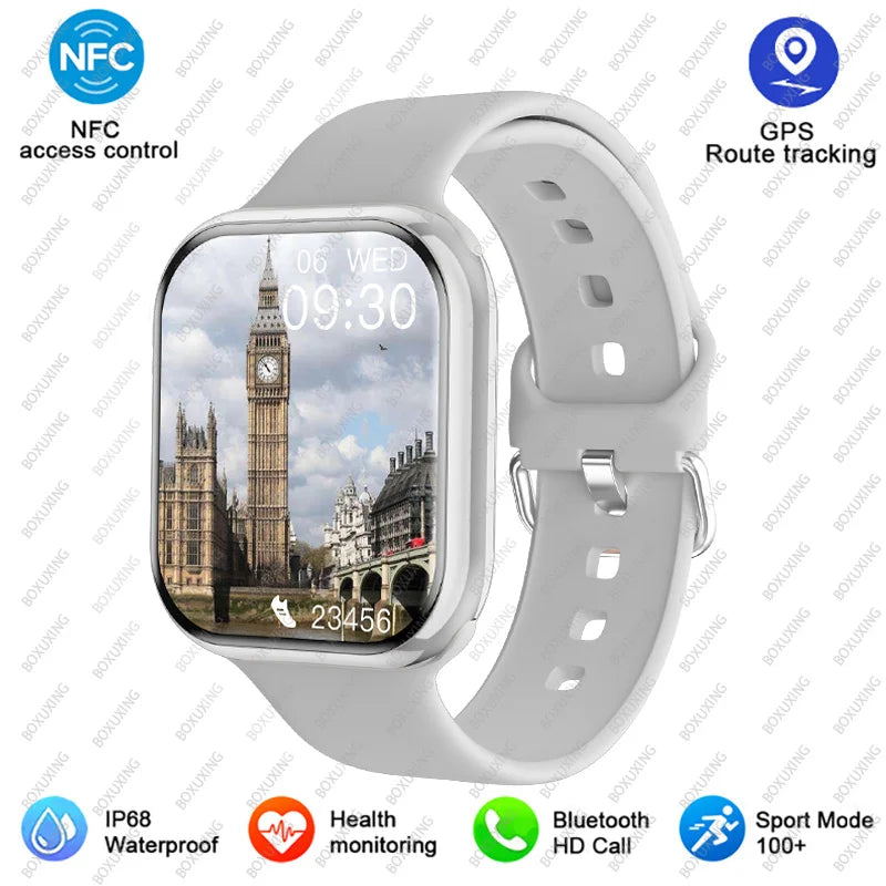 2024 New Smart Watch Women Ultra Series 8 GPS NFC Smartwatch Men BT Call Waterproof Wireless Charging 2.05 inch Screen Watch 9
