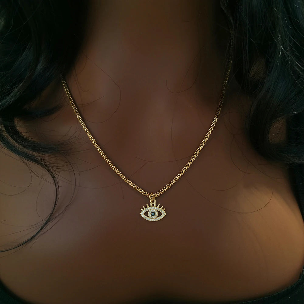 Non Tarnish Waterproof Jewelry 18K Gold Plated Stainless Steel Rope Chain Choker Necklace Two Tone Horseshoe Necklace YF3383
