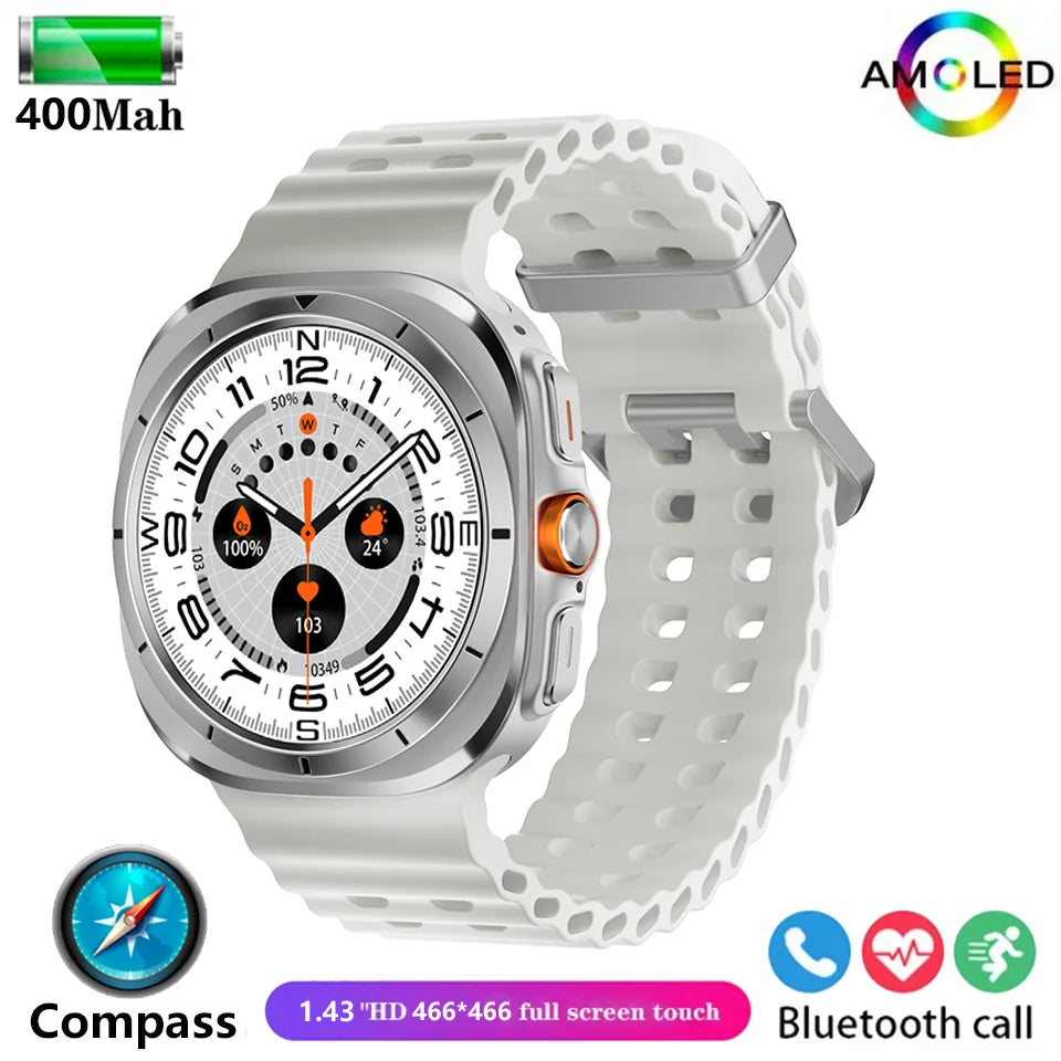 2024 New For Samsun Galaxy 7 AMOLED Smart Watch Men Blood Glucose Heart Rate Bluetooth Call NFC GPS Tracker Men Smart Watch
