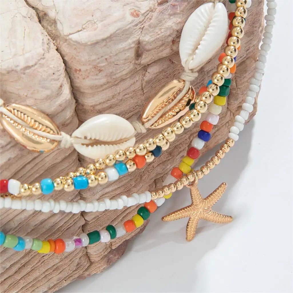 Tocona Bohemia Shell Starfish Pendant Necklace for Women Sand Beach Measle Chains Necklaces Jewelry Party Girls ожерелье 25134
