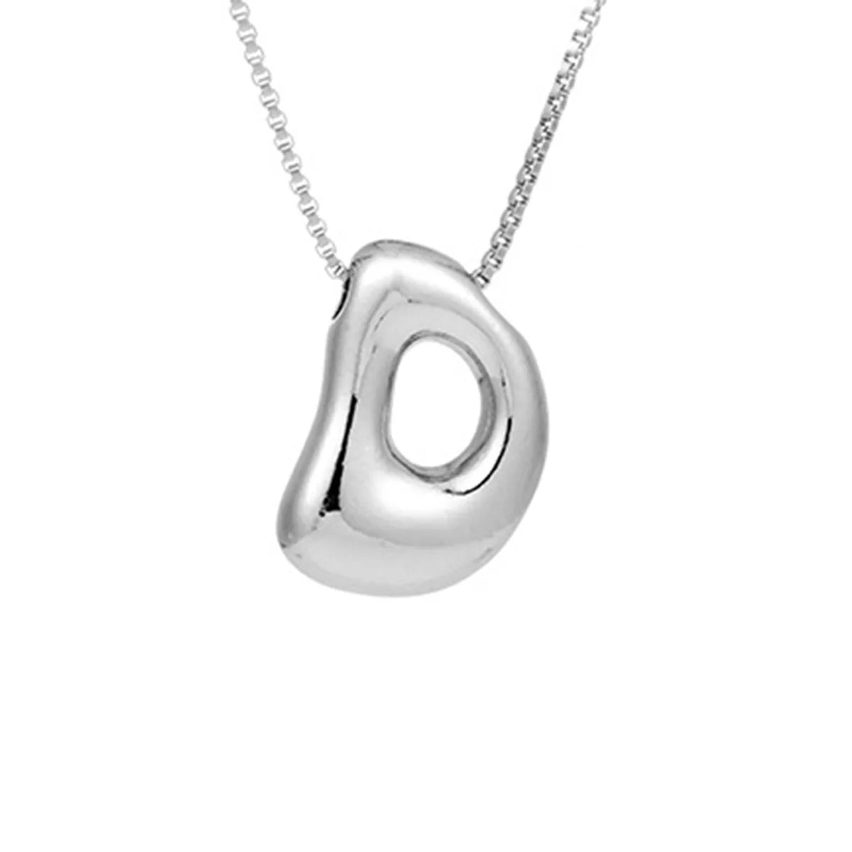 Creative A-Z Balloon Bubble Letter pendant Necklace for Women Silver Plated Chunky Initial Necklaces Jewelry Birthday Gift