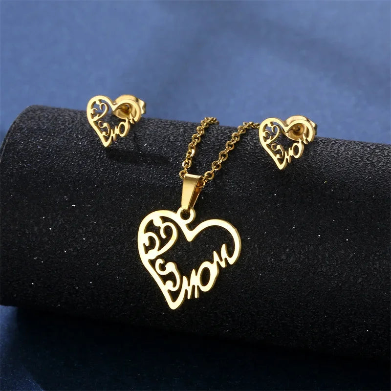 Mama Letter Pendant Necklace For Women Mom Mother's Day Clavicle Chain Choker Stainless Steel Jewelry Minimal Gift