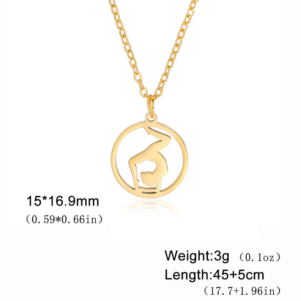 Rhythmic Gymnastics Necklace Women Trend 2025 Gymnast Stainless Steel Jewelry BFF Dancer Girl Sport Accessories Mother Day