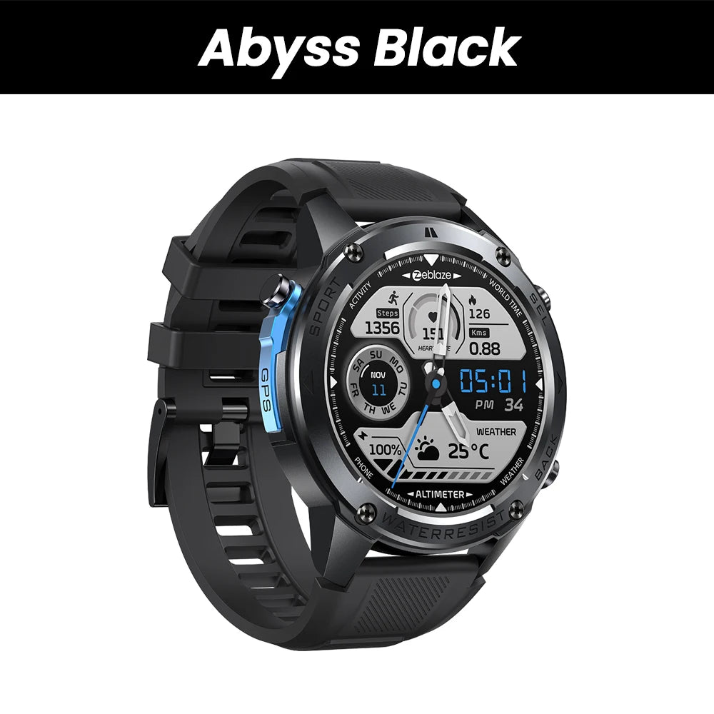 New Zeblaze Stratos 2 Ultra GPS Smart Watch Built-in Dual-band GNSS Compass Barometric Altimeter 10 ATM Voice Calling Smartwatch
