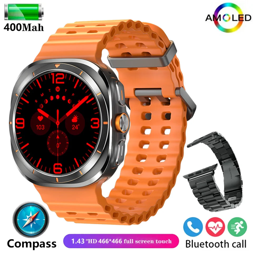 2024 New For Samsun Galaxy 7 AMOLED Smart Watch Men Blood Glucose Heart Rate Bluetooth Call NFC GPS Tracker Men Smart Watch