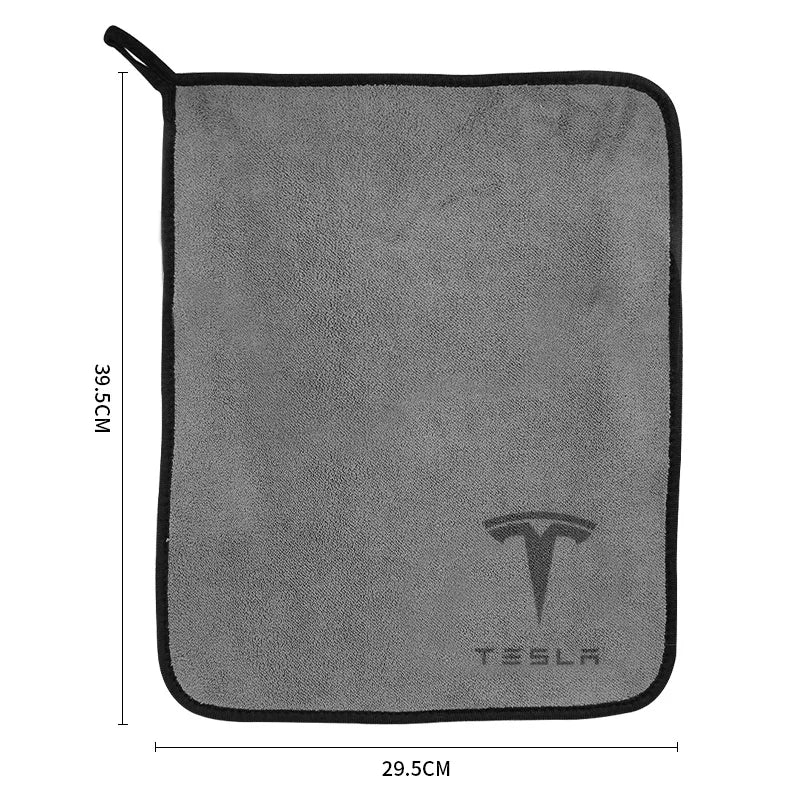 Car Logo Badge Microfiber Wash Towel Cotton Soft Cleaning Rag Drying Cloth For Tesla Model 3 Mode S X Model Y Emblem Accessories