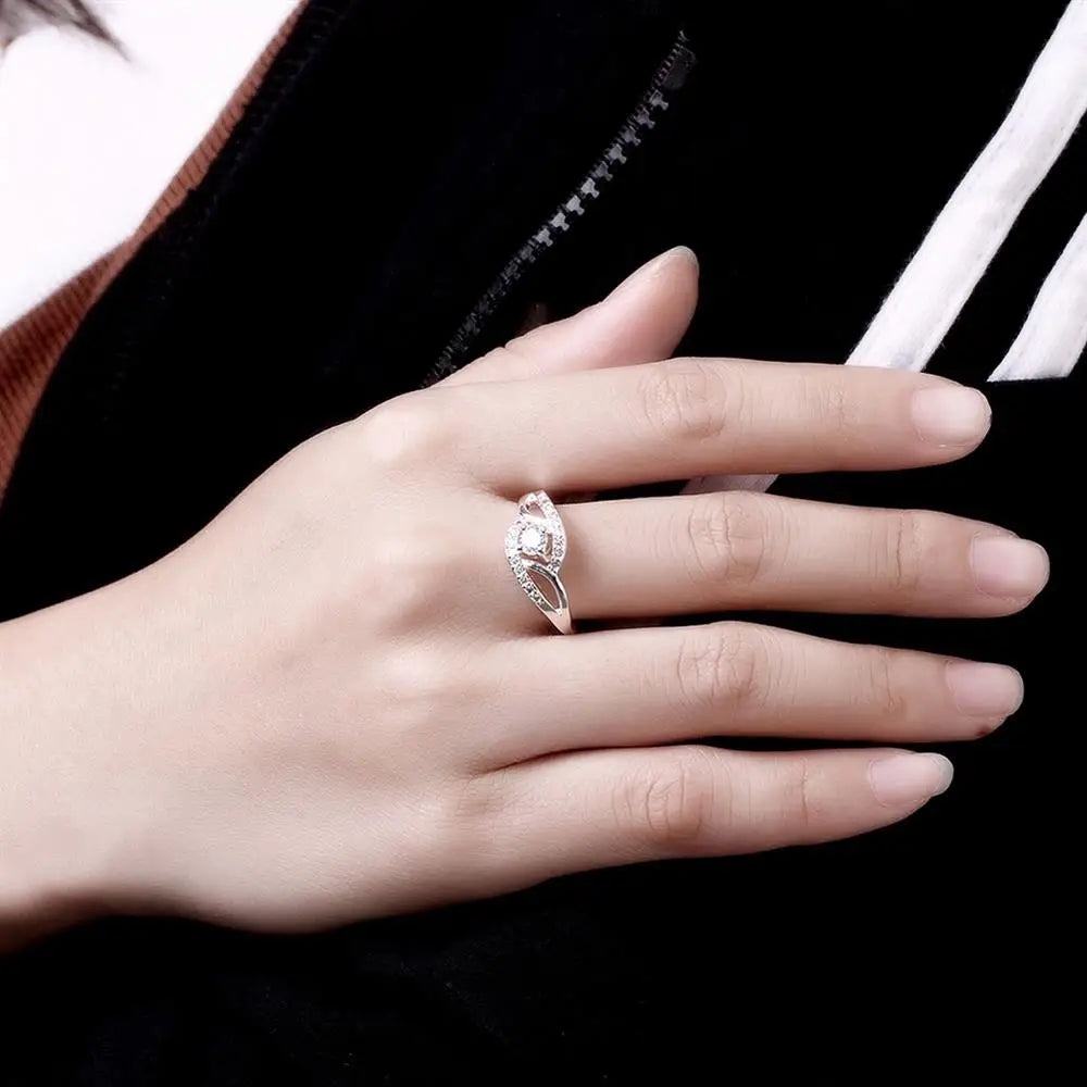 New Streetwear Silver Color Shiny Zircon Diamond Rings for Women Wedding Party Gifts Fine Jewelry Engagement Rings