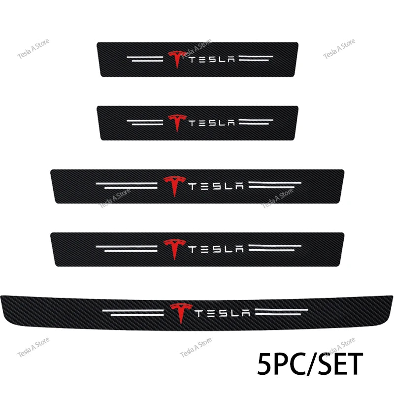 4/5/8/9 pieces front and rear door sill anti-scratch protective covers anti-kick pedal protection strips for Tesla Model 3/Y