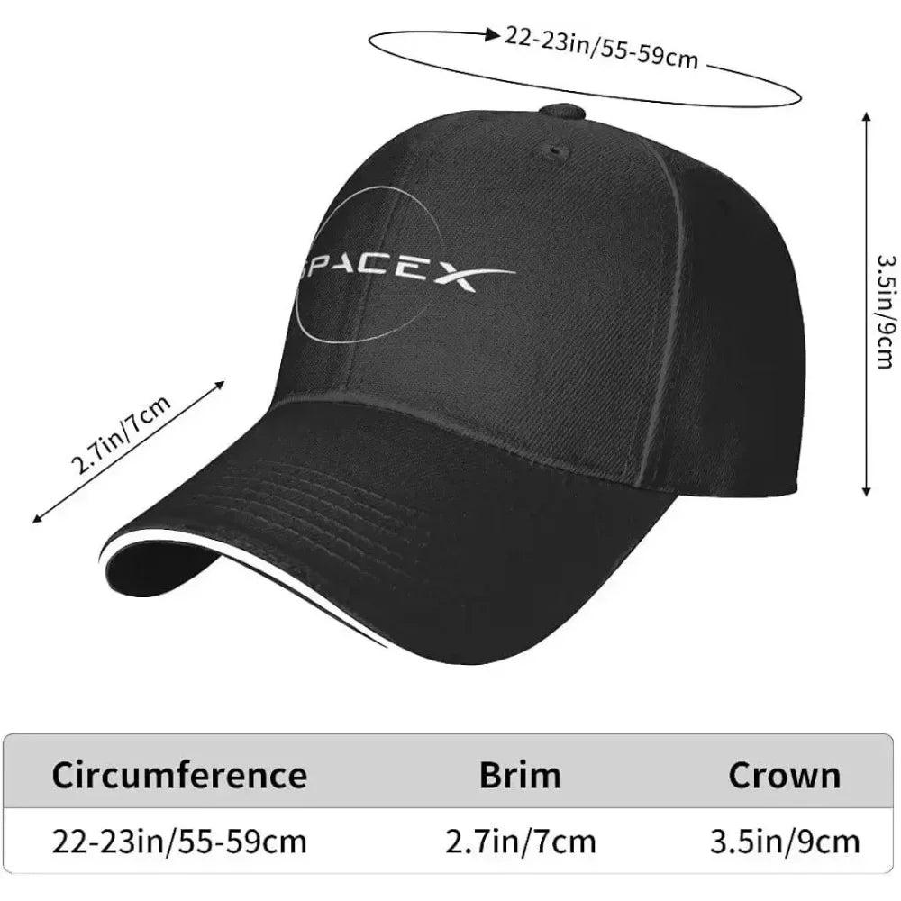 SpaceX Hat Men Women Hat Space Fashion Baseball Cap Adjustable Athletic Baseball Hats