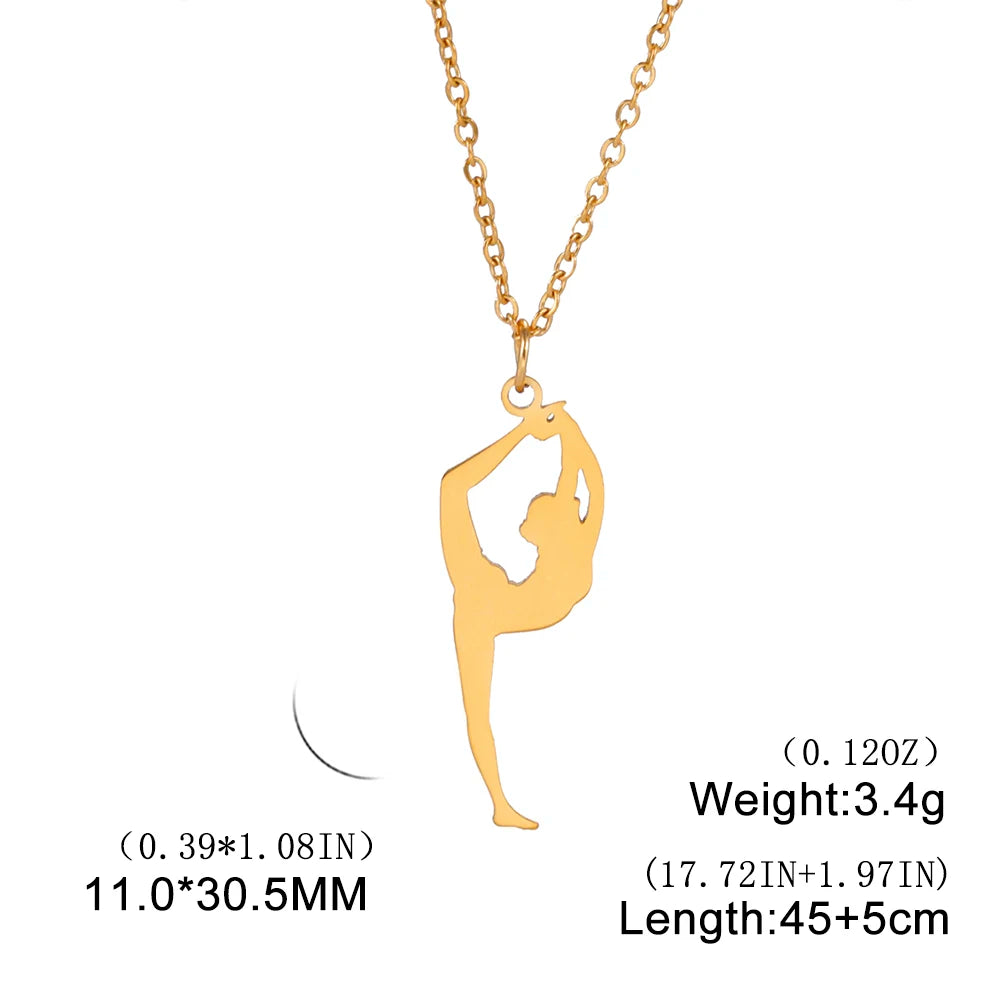 Rhythmic Gymnastics Necklace Women Trend 2025 Gymnast Stainless Steel Jewelry BFF Dancer Girl Sport Accessories Mother Day