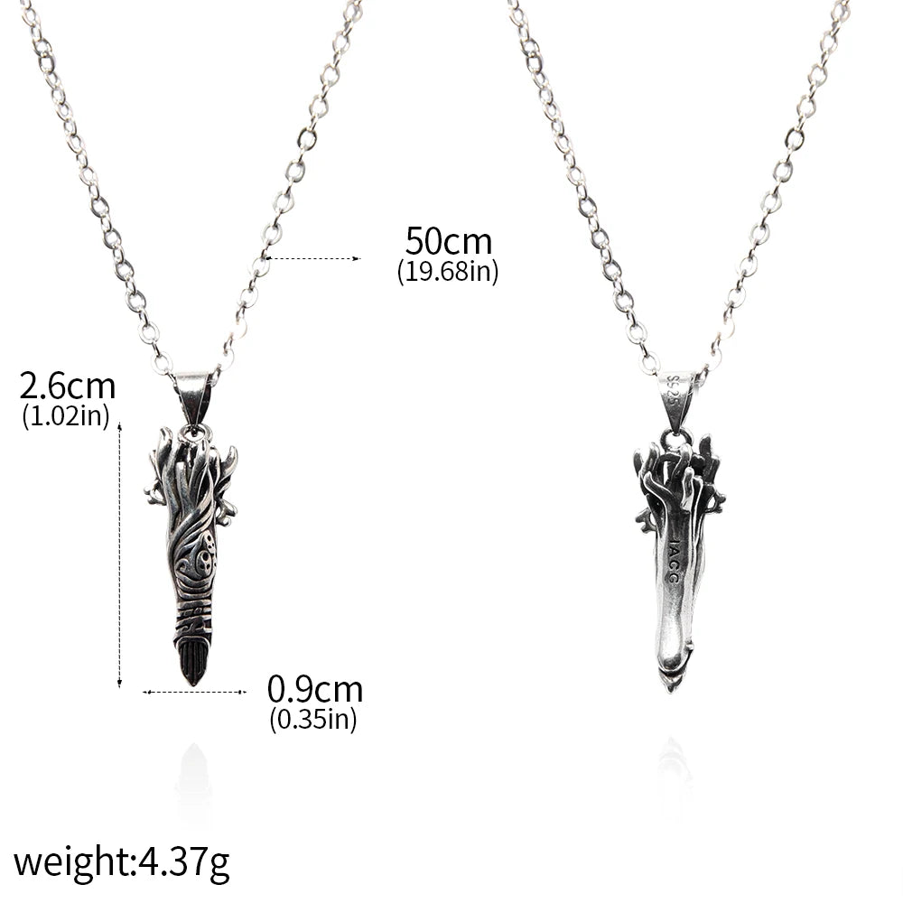 Anime Jujutsu Kaisen Fushiguro Toji Sword Necklace Spear of Tianri Knife Pendant Cosplay Necklaces For Unisex Choker Jewelry