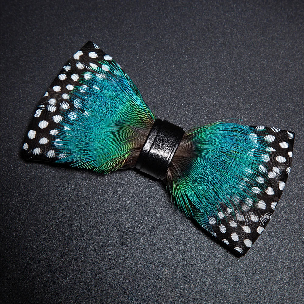 JEMYGINS New Design Men's Wedding Bow Tie Fashion Handmade Feather BowTie Gift for Birthday Party Men Bow Tie Suit Accessories