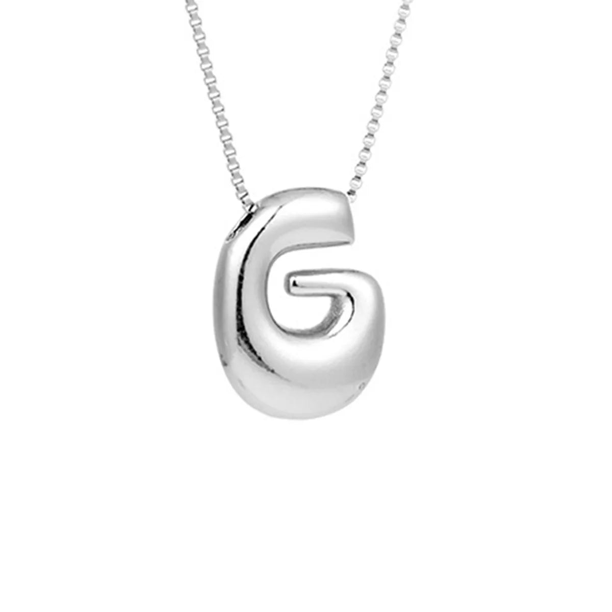 Creative A-Z Balloon Bubble Letter pendant Necklace for Women Silver Plated Chunky Initial Necklaces Jewelry Birthday Gift