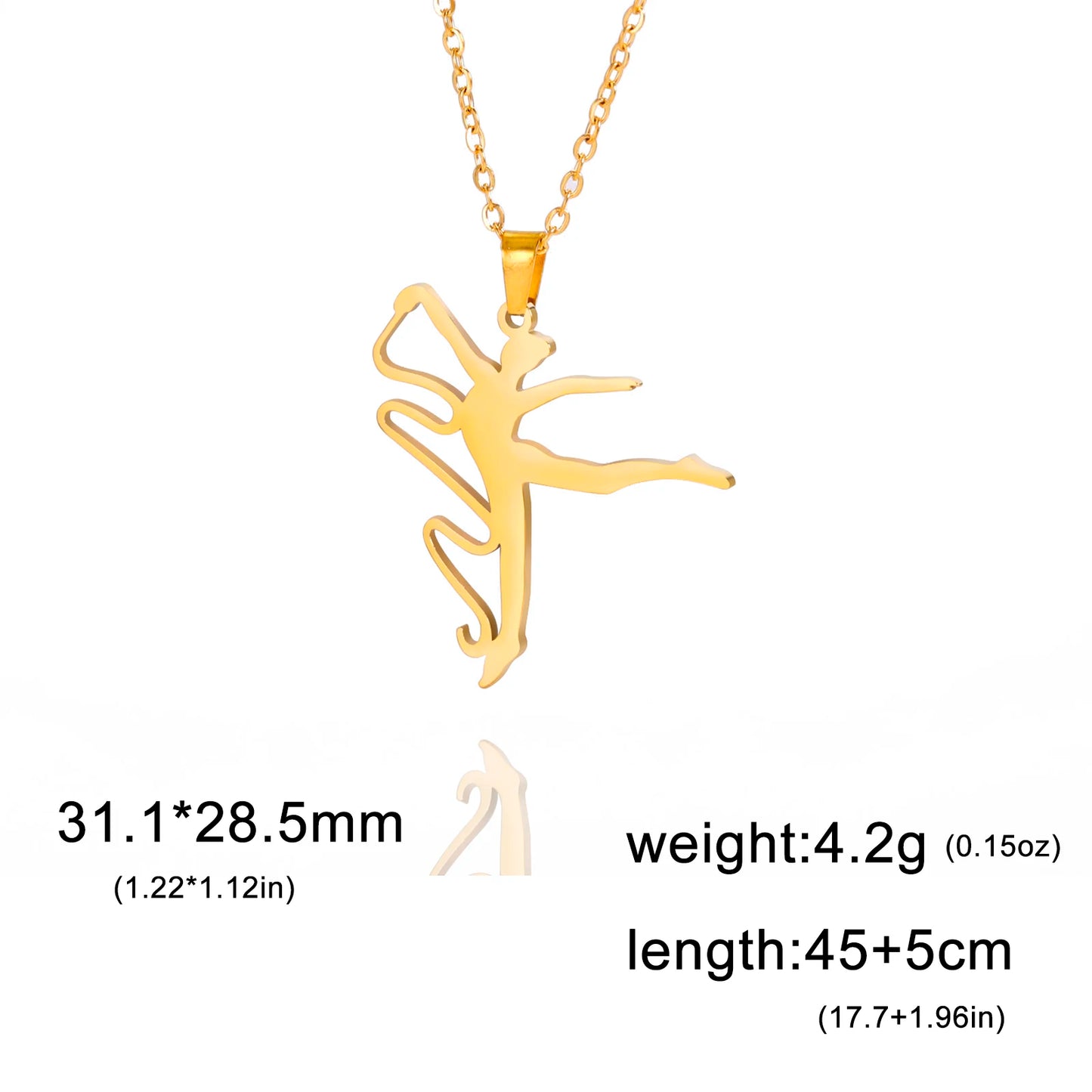 Rhythmic Gymnastics Necklace Women Trend 2025 Gymnast Stainless Steel Jewelry BFF Dancer Girl Sport Accessories Mother Day