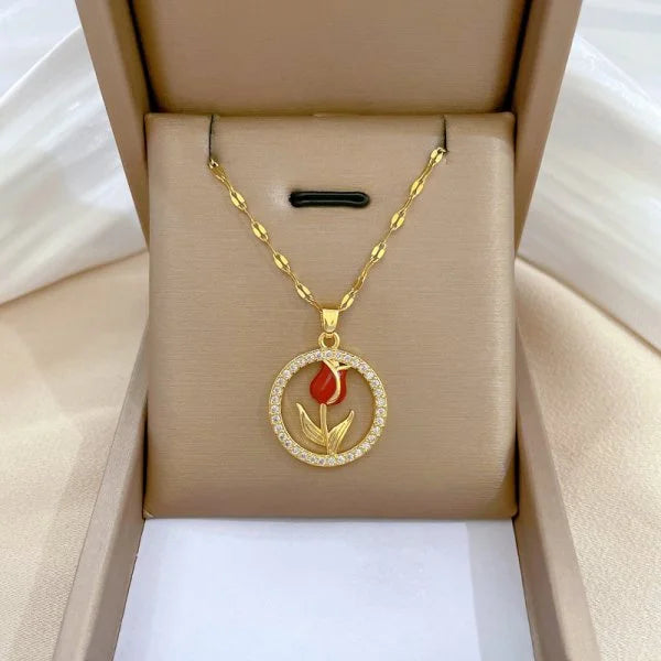 316L Stainless Steel Sun Pendant Necklace For Women Exquisite and Fashionable Planet Clavicle Chain Girls Party Jewelry Gifts