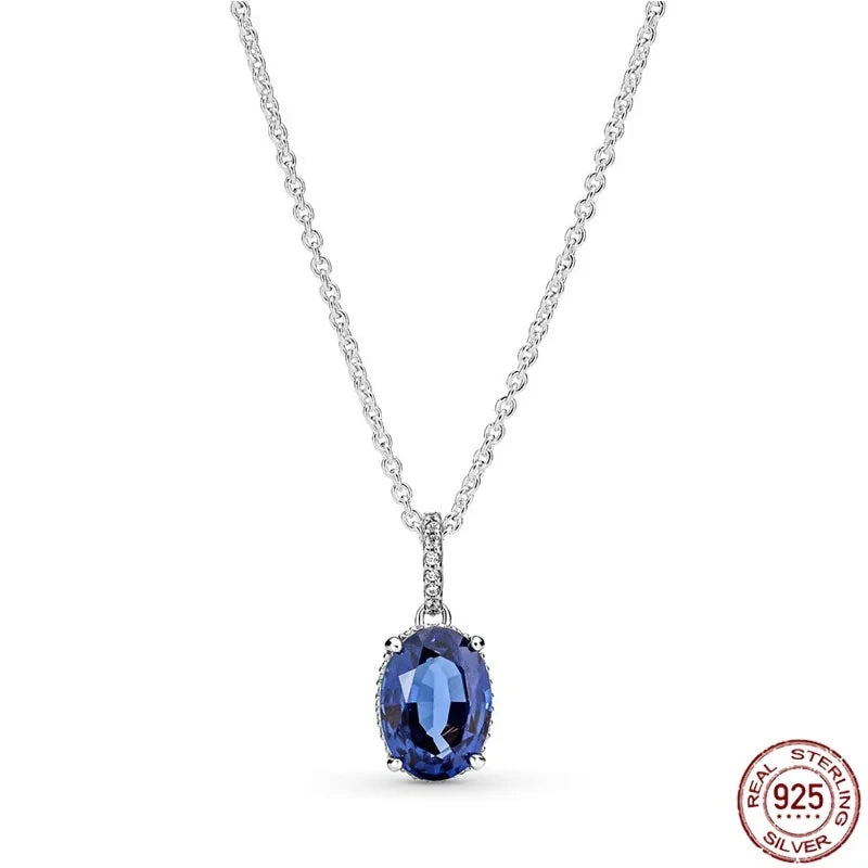 New 925 sterling silver classic dazzling heart-shaped multi circular pendant necklace fits design original charm beaded DIY gift