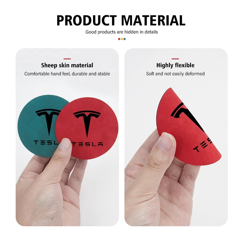 Universal 2pcs Car Cup Pad 7cm Anti-Slip Coaster Bottle Holder For Tesla Model 3 Y S X Roadster Bonina Coil