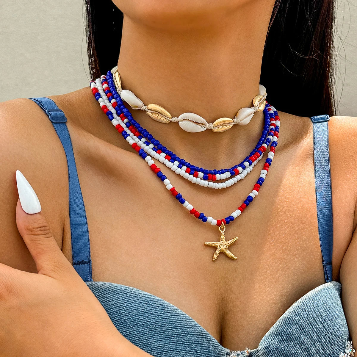 Tocona Bohemia Shell Starfish Pendant Necklace for Women Sand Beach Measle Chains Necklaces Jewelry Party Girls ожерелье 25134