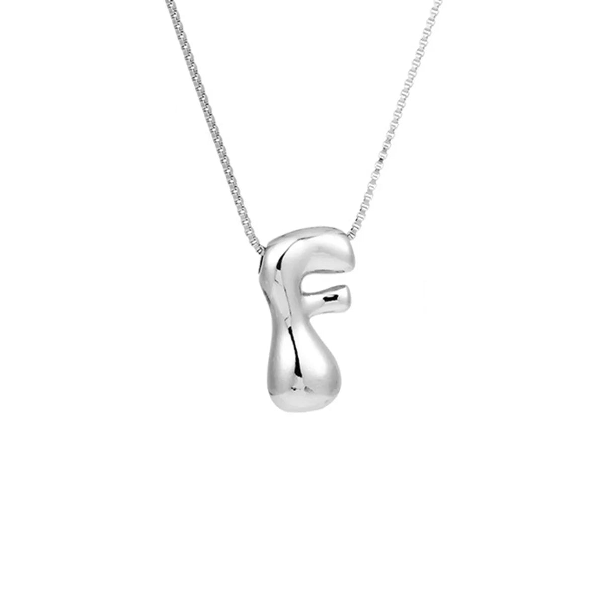 Creative A-Z Balloon Bubble Letter pendant Necklace for Women Silver Plated Chunky Initial Necklaces Jewelry Birthday Gift