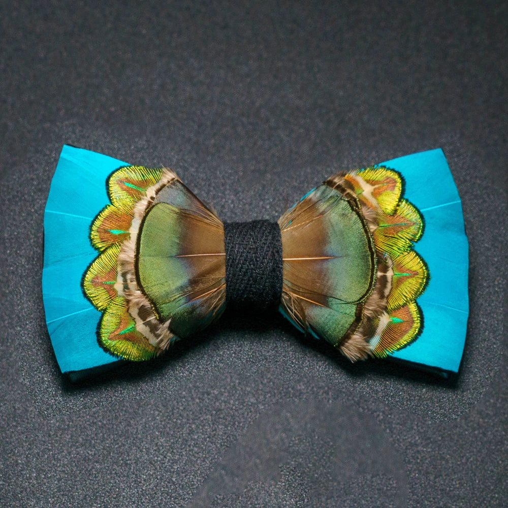 JEMYGINS New Design Men's Wedding Bow Tie Fashion Handmade Feather BowTie Gift for Birthday Party Men Bow Tie Suit Accessories