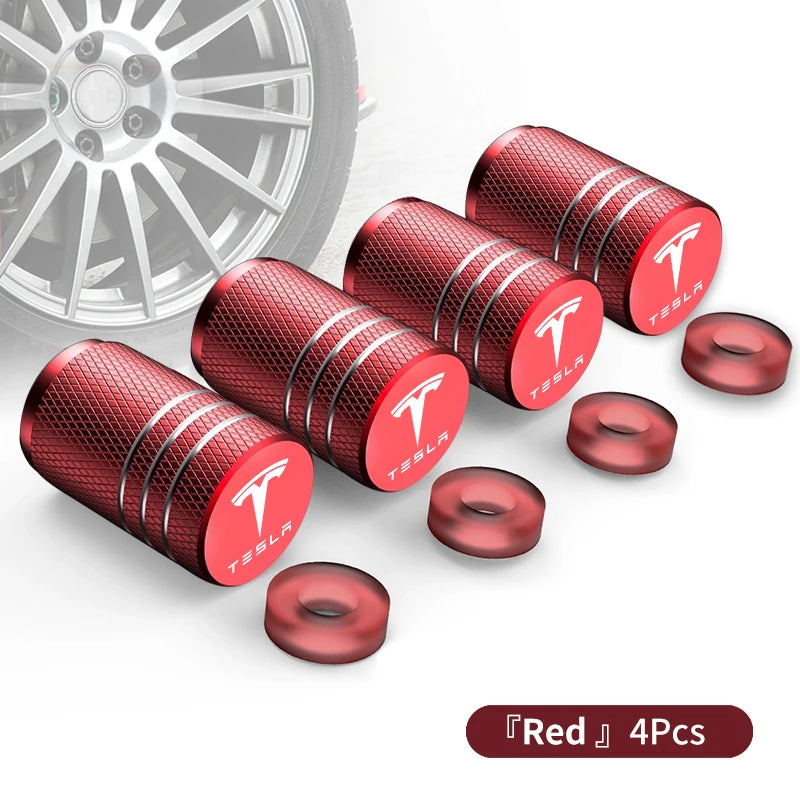 Aluminum Alloy Car Wheel Tire Valve Cap Tyre Rim Stem Cover For Tesla Model 3 Y S X Roadster