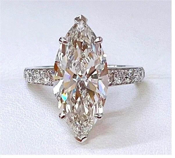 4.84CTS E Color VS2 Marquise Brilliant Cut Lab Grown Diamond Ring PT950 Ring for Lady IGI