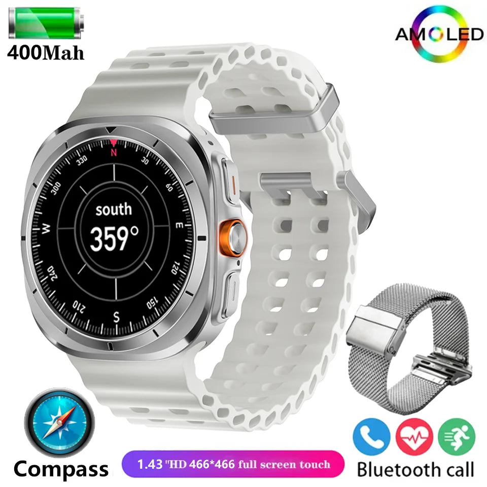 2024 New For Samsun Galaxy 7 AMOLED Smart Watch Men Blood Glucose Heart Rate Bluetooth Call NFC GPS Tracker Men Smart Watch