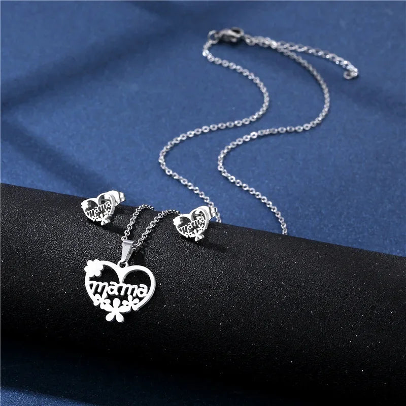 Mama Letter Pendant Necklace For Women Mom Mother's Day Clavicle Chain Choker Stainless Steel Jewelry Minimal Gift