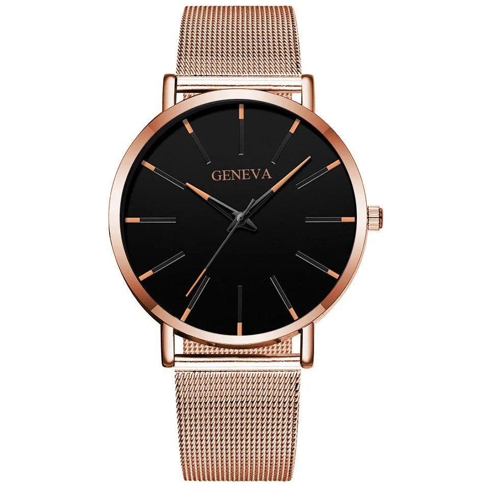 Top Brand Fashion Minimalist Ultra-thin Watch Men's Business Stainless Steel Strap Steel Mesh Quartz Watch Relogio Masculino