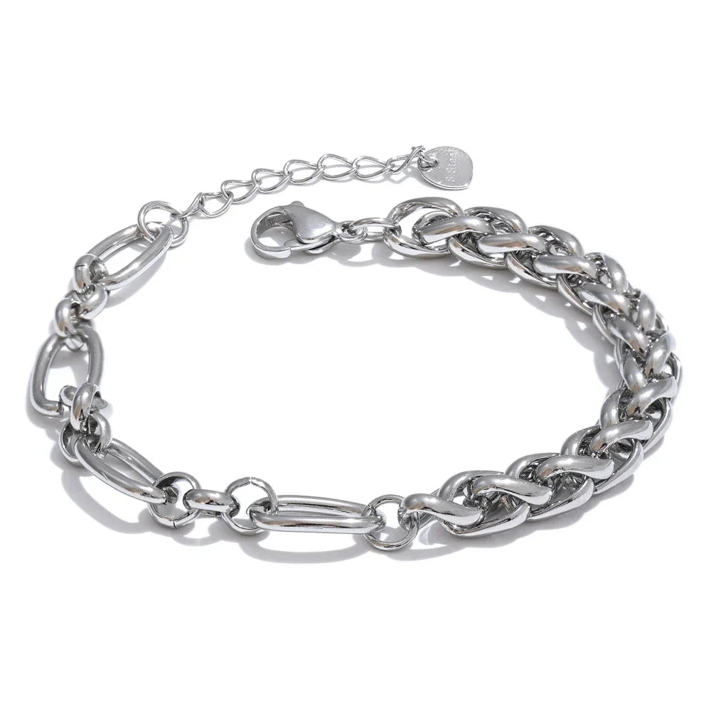 Yhpup 316L Stainless Steel Chain Necklace Statement Golden Glossy Thick Chunky Collar Necklace цепочка на шею женская Gift New