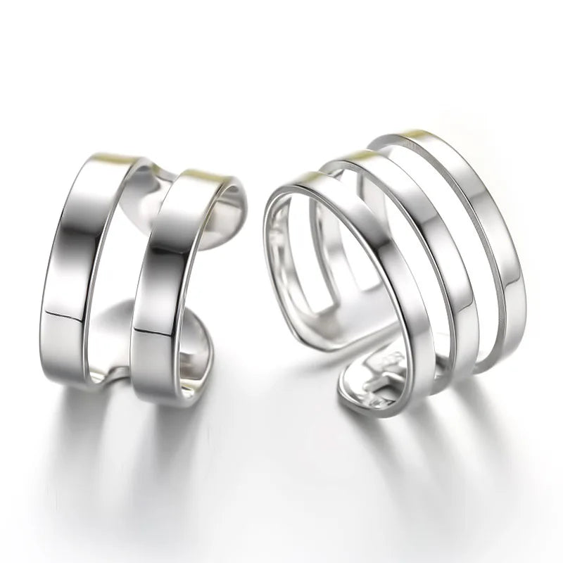 925 Sterling Silver Moissanite Diamond Couple Rings for Lovers Matching Wedding Jewelry Set